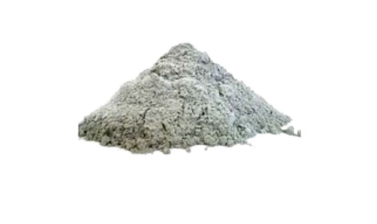 Grey fly ash powder pile.